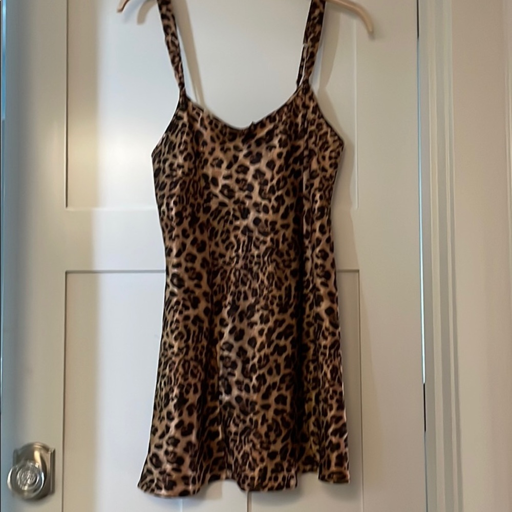 leopard slip dress